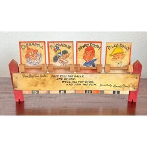 Ball Roll Score Toy Parker Brothers Wood Paper 1940s Vintage Game